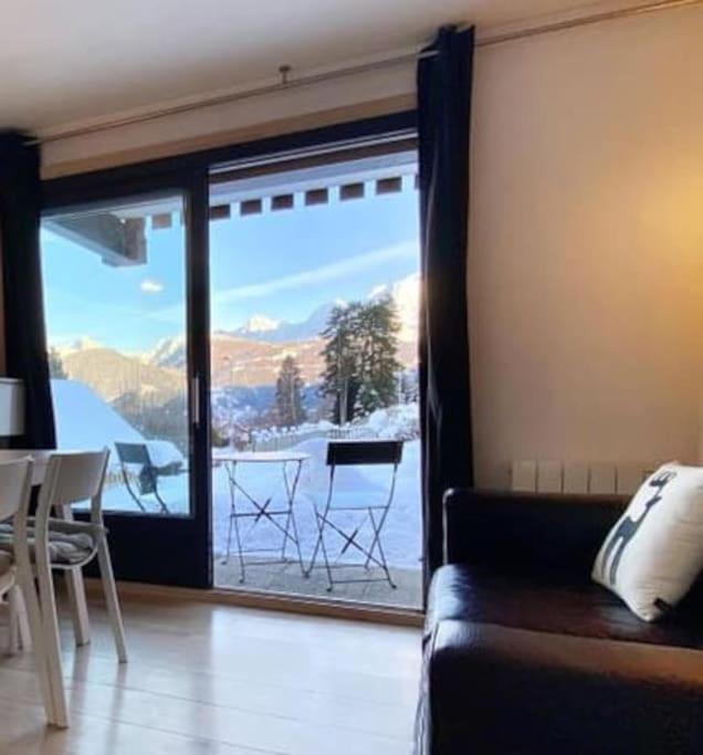 コンブルーLa Marmotte: Vue Mont Blanc, Terrasse, Parkingアパートメント エクステリア 写真