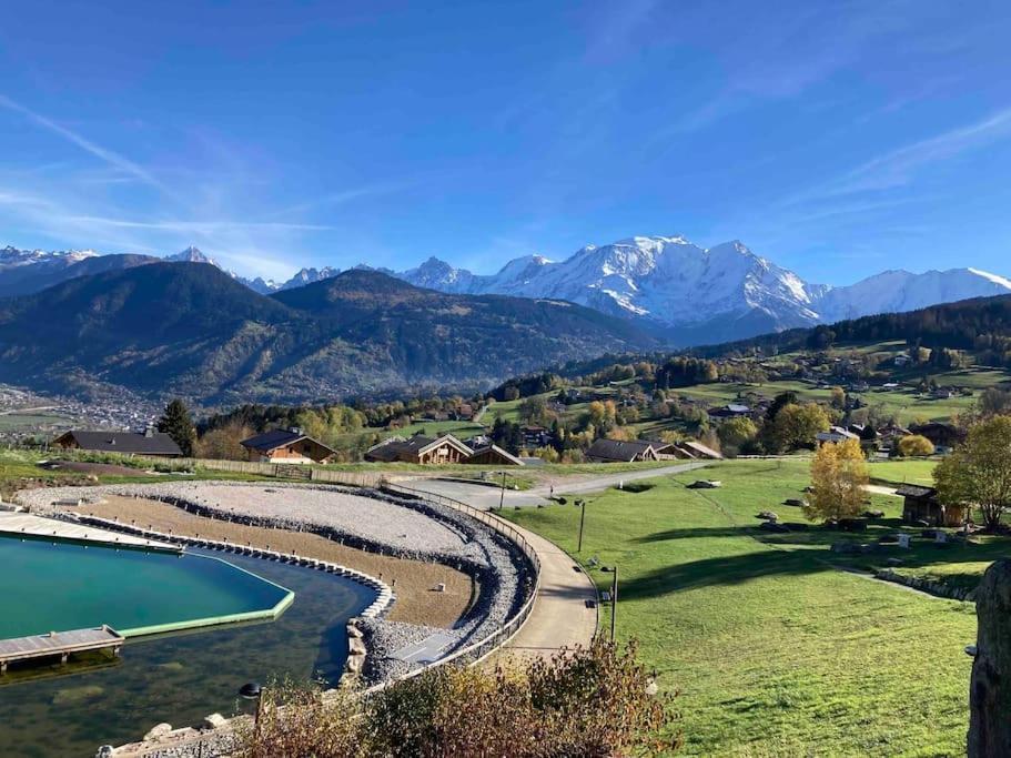 コンブルーLa Marmotte: Vue Mont Blanc, Terrasse, Parkingアパートメント エクステリア 写真